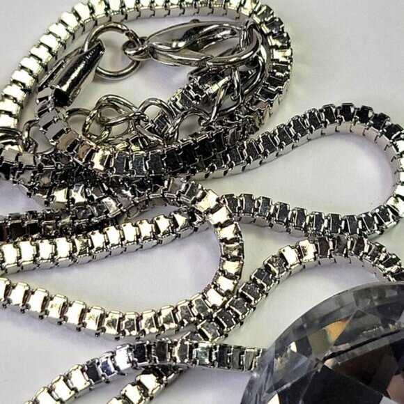 Crystal Teardrop Pendant Necklace STATEMENT Crystal Pendant Necklace - Picture 7 of 13